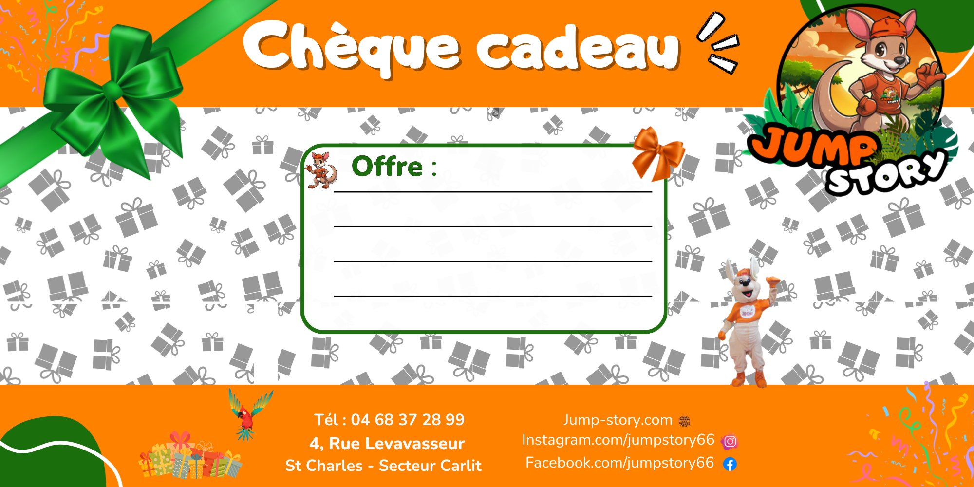 Chèque cadeau Jump Story — recto