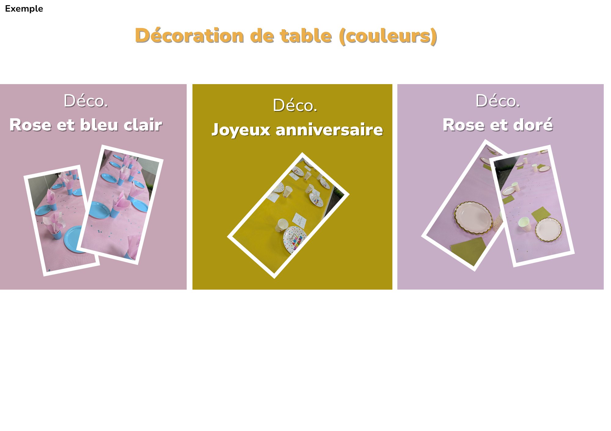 Décoration de table couleur Jump Story — Rose et bleu clair, Joyeux anniversaire, Rose et doré