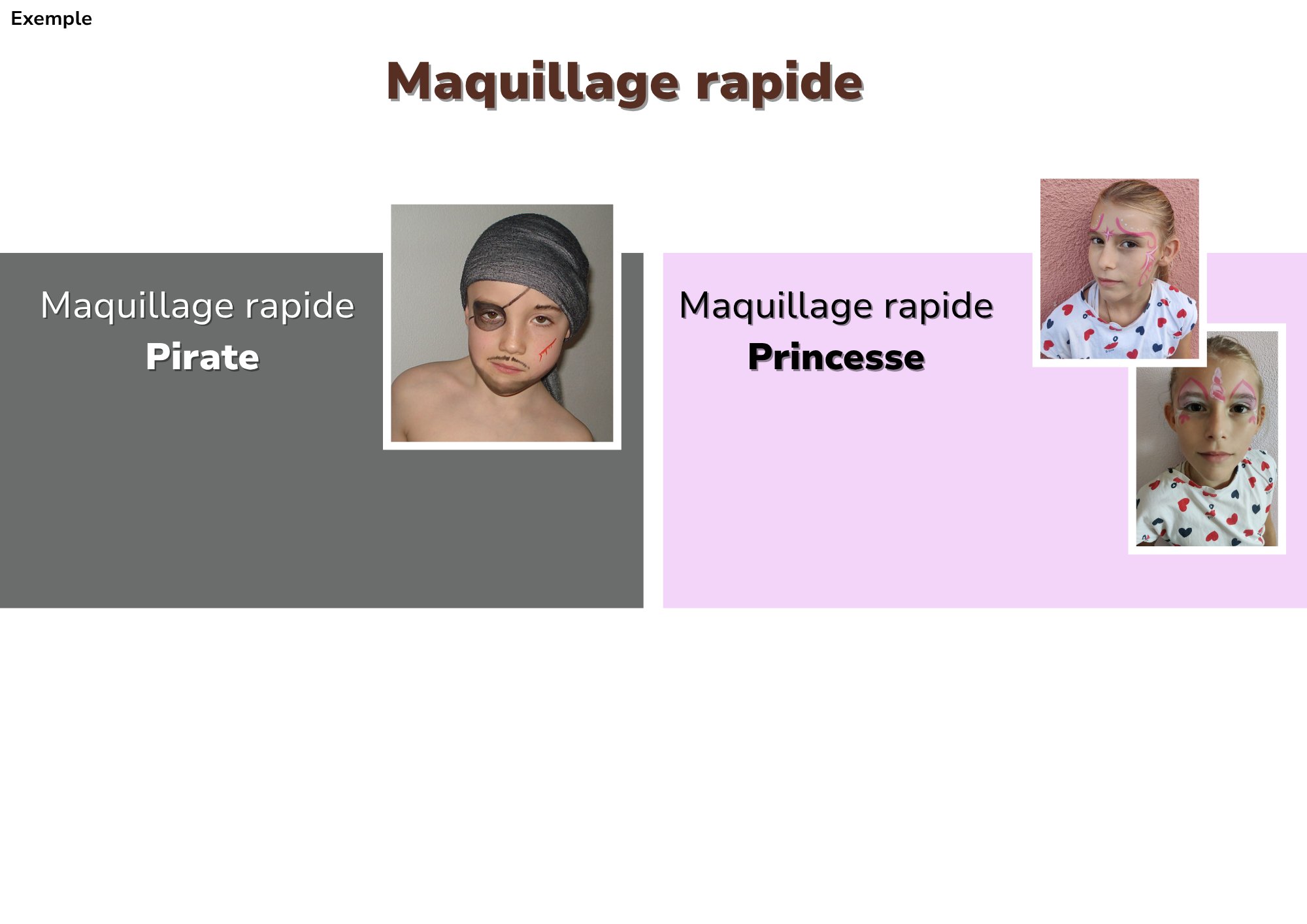 Maquillage rapide anniversaire Jump Story — Pirate et Princesse