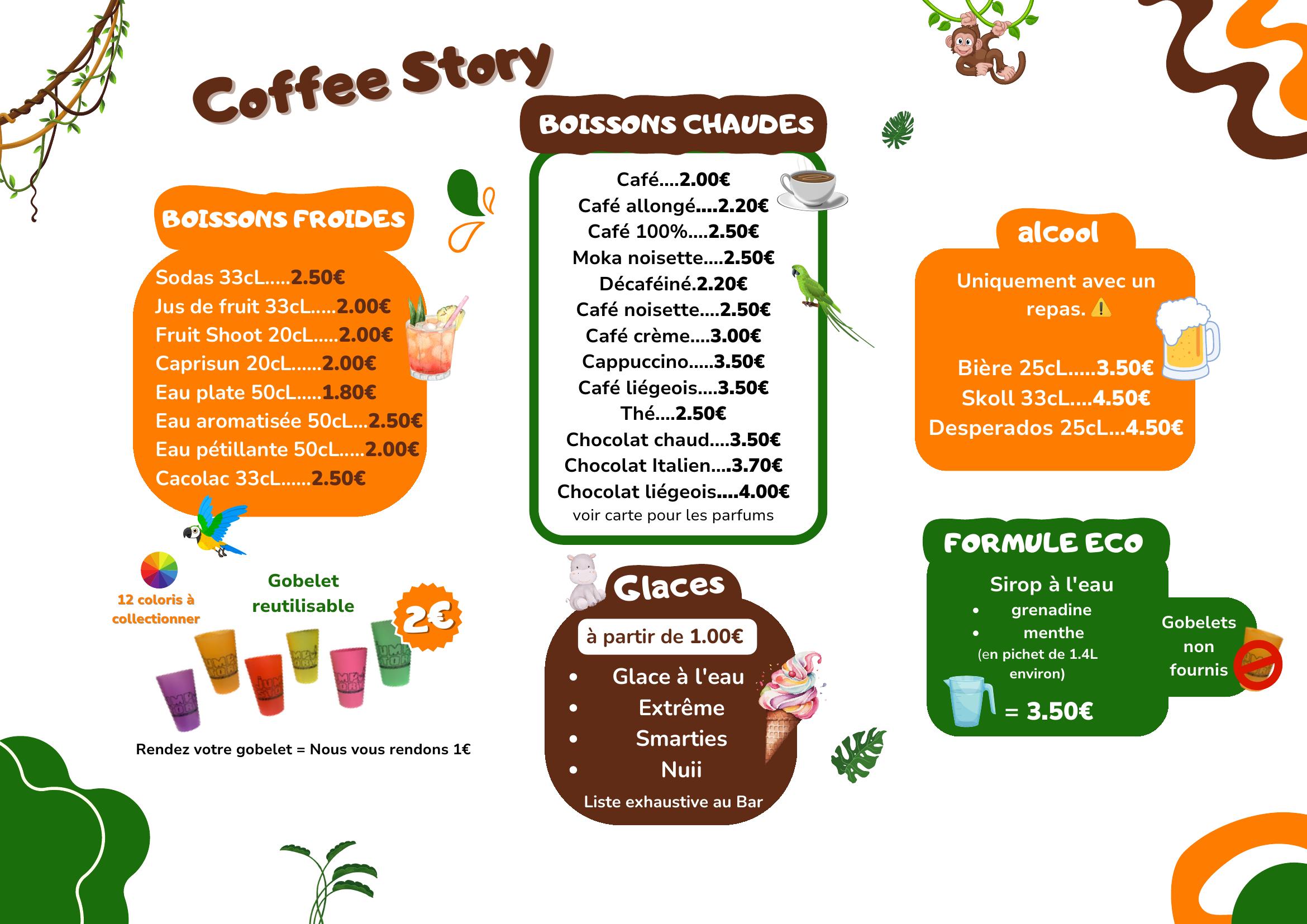 Coffee Story — Boissons chaudes, fraîches, glaces, gobelets