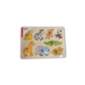 Puzzle en boutons en bois animaux - Goki