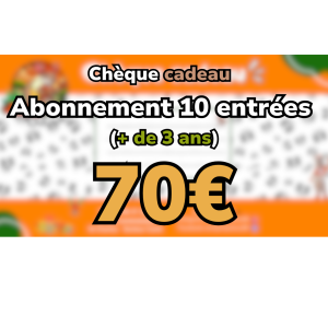 Abonnement 10 entrées + de 3 ans 70€ Jump Story