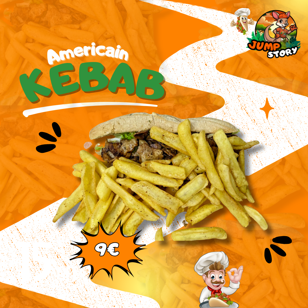 Américain kebab Jump Story — 9€ avec frites et crudités