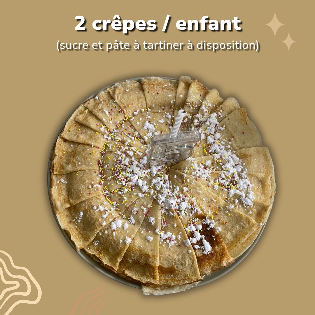 2 crêpes par enfant - sucre et pâte à tartiner Jump Story